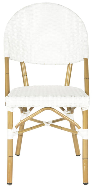 Safavieh BARROW Arm Chair Set of Two - Retro Tropical Style for Indoor & Outdoor Seating, Weather-Ready Design Off White FOX5203C-SET2