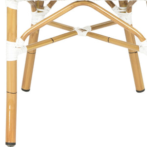 Safavieh BARROW Arm Chair Set of Two - Retro Tropical Style for Indoor & Outdoor Seating, Weather-Ready Design Off White FOX5203C-SET2