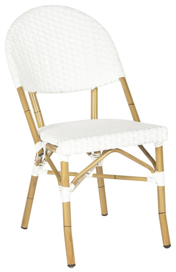 Safavieh BARROW Arm Chair Set of Two - Retro Tropical Style for Indoor & Outdoor Seating, Weather-Ready Design Off White FOX5203C-SET2