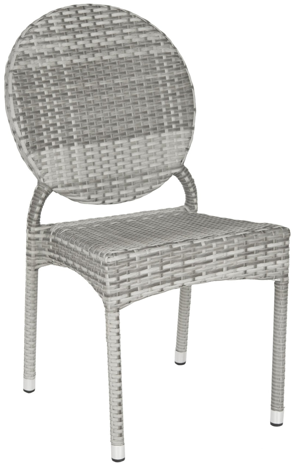 Safavieh VALDEZ Stackable Grey Side Chairs Set of 2 – Modern Design for Indoor/Outdoor Spaces, Weather-Resistant FOX5204B-SET2