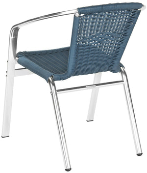 Safavieh WRANGELL Arm Chair - Stylish Stackable Seating for Indoor & Outdoor Use - Modern Teal Design FOX5207A-SET2