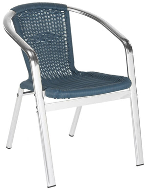 Safavieh WRANGELL Arm Chair - Stylish Stackable Seating for Indoor & Outdoor Use - Modern Teal Design FOX5207A-SET2