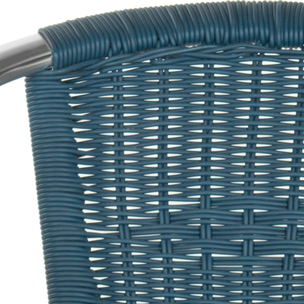 Safavieh WRANGELL Arm Chair - Stylish Stackable Seating for Indoor & Outdoor Use - Modern Teal Design FOX5207A-SET2