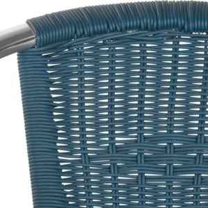 Safavieh WRANGELL Arm Chair - Stylish Stackable Seating for Indoor & Outdoor Use - Modern Teal Design FOX5207A-SET2