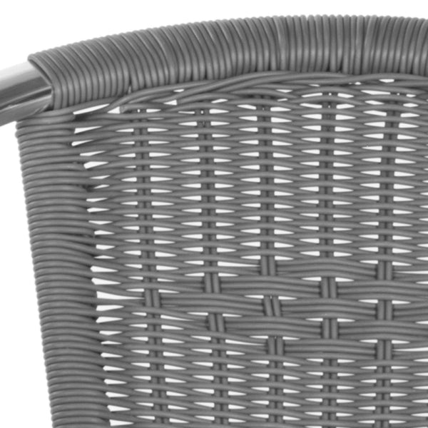 Safavieh WRANGELL Arm Chair - Stylish Stackable Seating for Indoor & Outdoor Use - Modern Teal Design Grey FOX5207C-SET2