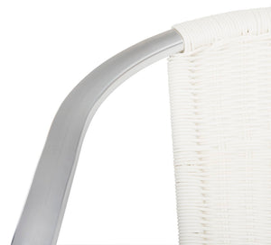 Safavieh WRANGELL Arm Chair - Stylish Stackable Seating for Indoor & Outdoor Use - Modern Teal Design White FOX5207D-SET2