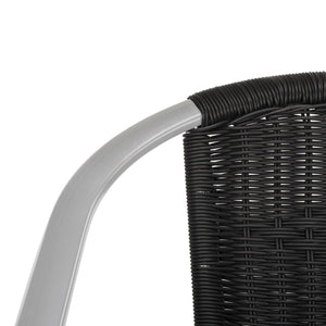 Safavieh WRANGELL Arm Chair - Stylish Stackable Seating for Indoor & Outdoor Use - Modern Teal Design Black FOX5207E-SET2