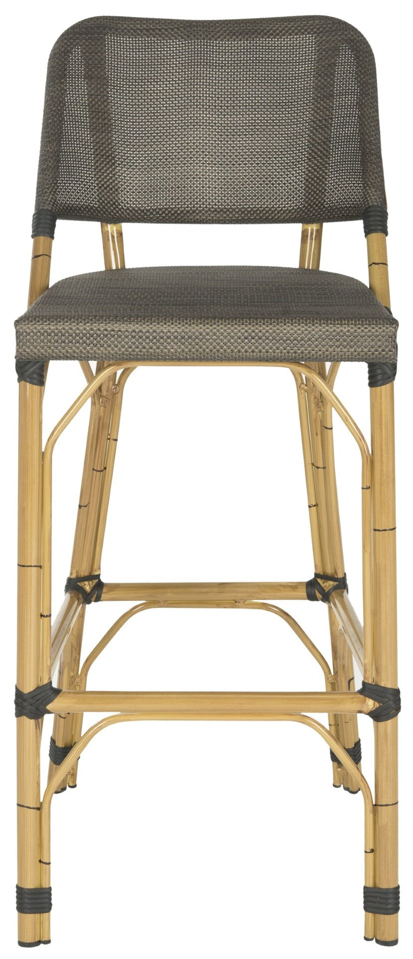 Safavieh Deltana Versatile Brown Bar Stool - Stylish Faux Bamboo Design For Indoor & Outdoor Comfort FOX5208A