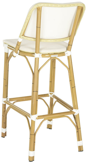 Safavieh Deltana Indoor/Outdoor Bar Stool In Beige - Stylish, Durable Seating For Kitchen, Patio & More FOX5208C