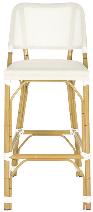 Safavieh Deltana Indoor/Outdoor Bar Stool In Beige - Stylish, Durable Seating For Kitchen, Patio & More FOX5208C