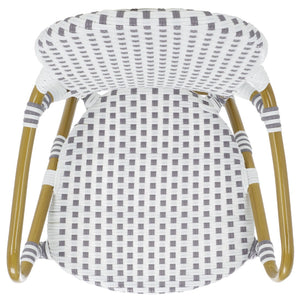 Safavieh HOOPER Armchair - Elegant Stacking Design for Coastal Charm in Indoor and Outdoor Spaces Grey / White FOX5209B-SET2