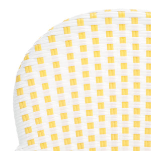 Safavieh HOOPER Armchair - Elegant Stacking Design for Coastal Charm in Indoor and Outdoor Spaces Yellow / White FOX5209D-SET2