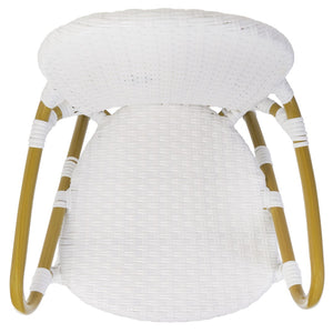 Safavieh HOOPER Armchair - Elegant Stacking Design for Coastal Charm in Indoor and Outdoor Spaces White FOX5209G-SET2