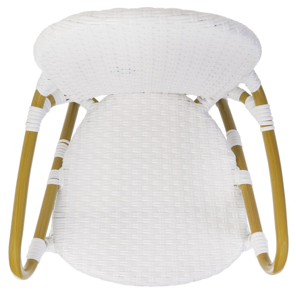 Safavieh HOOPER Armchair - Elegant Stacking Design for Coastal Charm in Indoor and Outdoor Spaces White FOX5209G-SET2