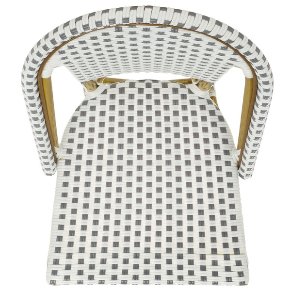 Safavieh SALCHA Set of 2 Side Chairs - Grey/White Bistro Style for Indoor & Outdoor Use, Easy Care & Durable FOX5210B-SET2