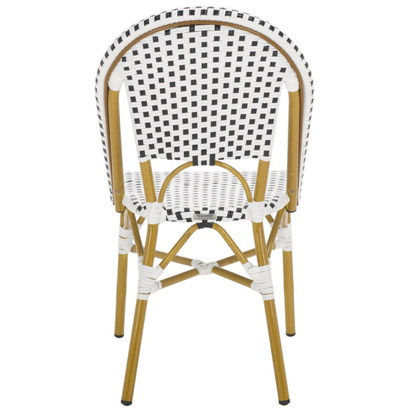 Safavieh SALCHA Side Chairs - Elegant Black & White Bistro Style for Indoor or Outdoor Spaces, Set of 2 FOX5210E-SET2