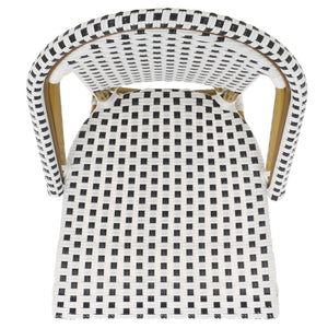 Safavieh SALCHA Side Chairs - Elegant Black & White Bistro Style for Indoor or Outdoor Spaces, Set of 2 FOX5210E-SET2