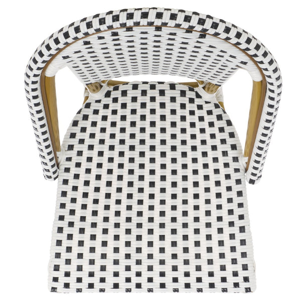 Safavieh SALCHA Side Chairs - Elegant Black & White Bistro Style for Indoor or Outdoor Spaces, Set of 2 FOX5210E-SET2