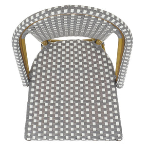 Safavieh SALCHA Elegant Grey/White Side Chairs – Durable Bistro Style for Indoor & Outdoor Dining Spaces FOX5210G-SET2