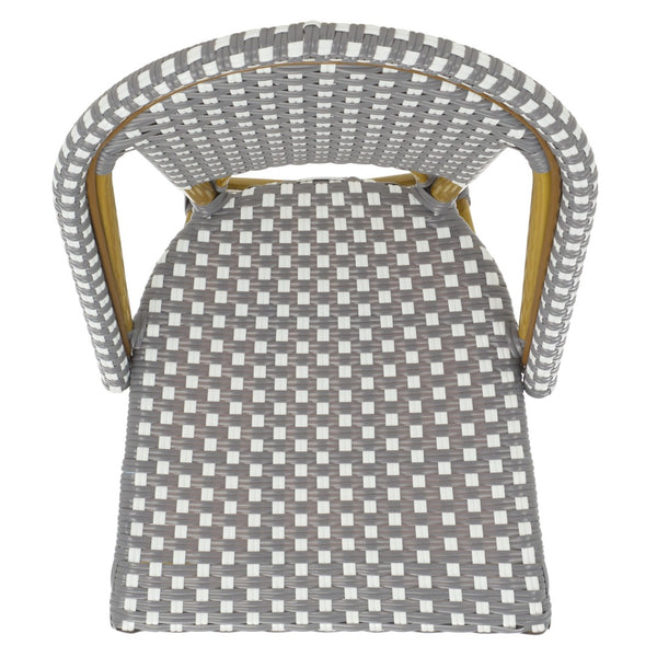 Safavieh SALCHA Elegant Grey/White Side Chairs – Durable Bistro Style for Indoor & Outdoor Dining Spaces FOX5210G-SET2