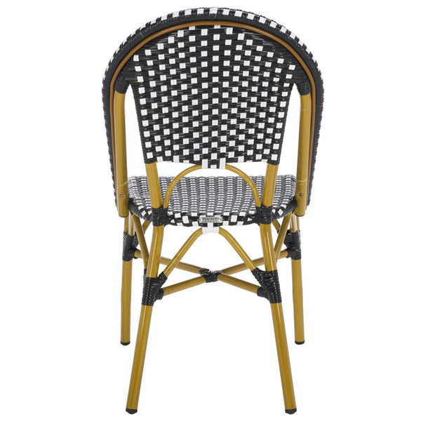 Safavieh SALCHA Stylish Black & White Side Chairs – Durable, Weather-Ready Bistro Seating for Indoor & Outdoor Use FOX5210H-SET2