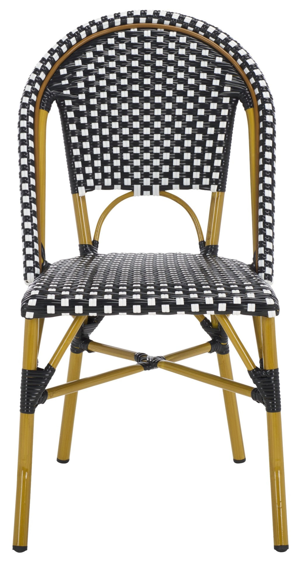 Safavieh SALCHA Stylish Black & White Side Chairs – Durable, Weather-Ready Bistro Seating for Indoor & Outdoor Use FOX5210H-SET2