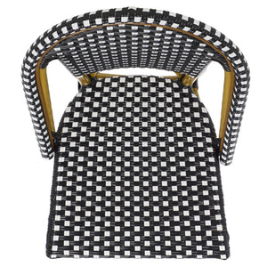 Safavieh SALCHA Stylish Black & White Side Chairs – Durable, Weather-Ready Bistro Seating for Indoor & Outdoor Use FOX5210H-SET2