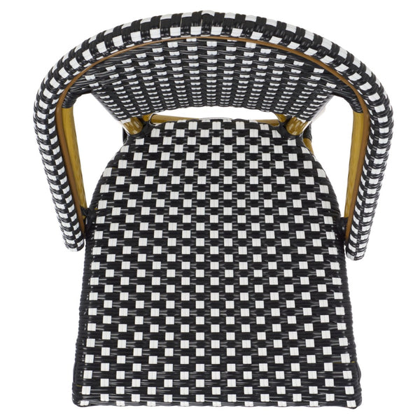 Safavieh SALCHA Stylish Black & White Side Chairs – Durable, Weather-Ready Bistro Seating for Indoor & Outdoor Use FOX5210H-SET2