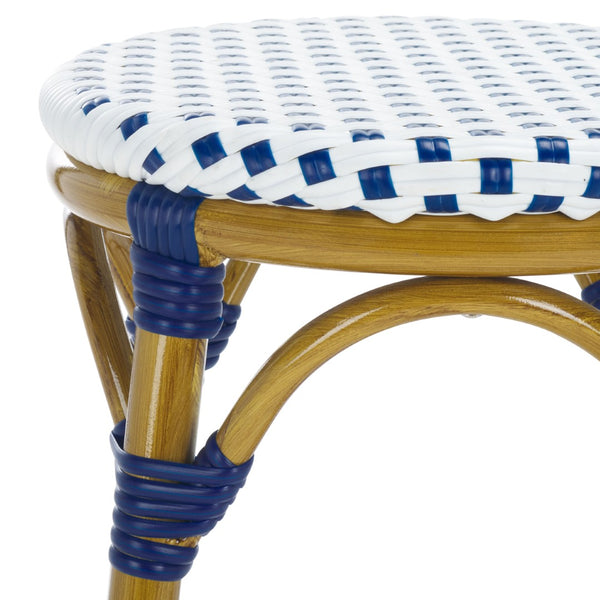 Safavieh Kipnuk Coastal Bar Stool In Blue/White – Chic Indoor/Outdoor Seating For Kitchen & Patio Charm FOX5211A