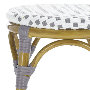 Safavieh Kipnuk Indoor/Outdoor Bar Stool - Grey/White Coastal Charm For Kitchen, Patio & Dining Areas FOX5211B