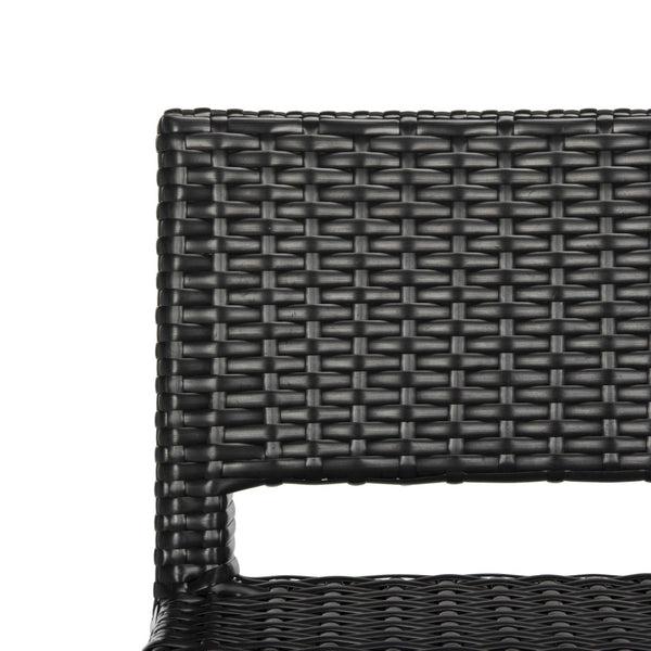 Safavieh LANDRY Barstool - Modern Indoor/Outdoor Seating with Stylish Wicker Design and Durable Metal Accents Black FOX5212A