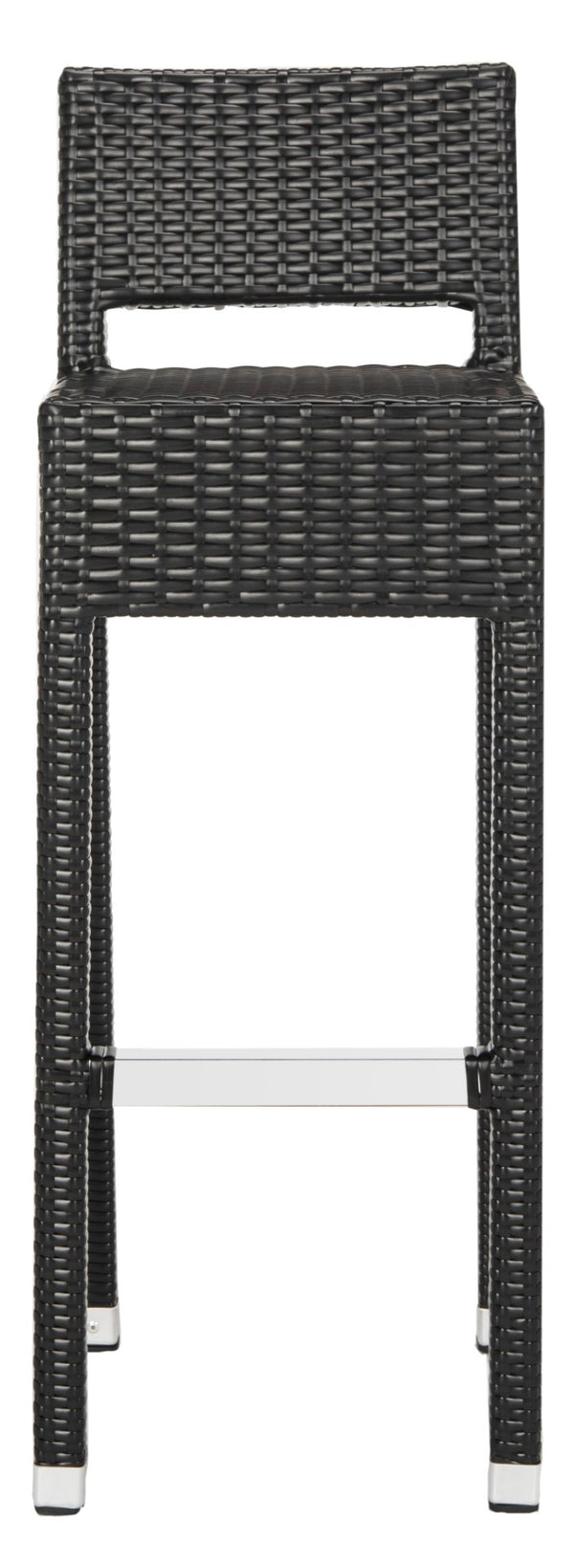 Safavieh LANDRY Barstool - Modern Indoor/Outdoor Seating with Stylish Wicker Design and Durable Metal Accents Black FOX5212A