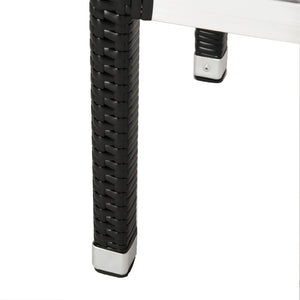 Safavieh LANDRY Barstool - Modern Indoor/Outdoor Seating with Stylish Wicker Design and Durable Metal Accents Black FOX5212A