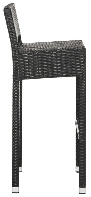 Safavieh LANDRY Barstool - Modern Indoor/Outdoor Seating with Stylish Wicker Design and Durable Metal Accents Black FOX5212A