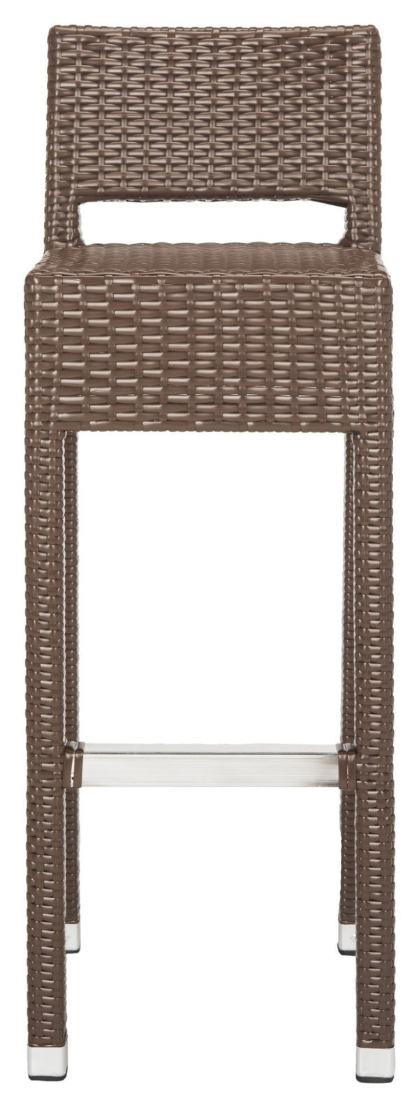 Safavieh LANDRY Barstool - Modern Indoor/Outdoor Seating with Stylish Wicker Design and Durable Metal Accents Brown FOX5212B