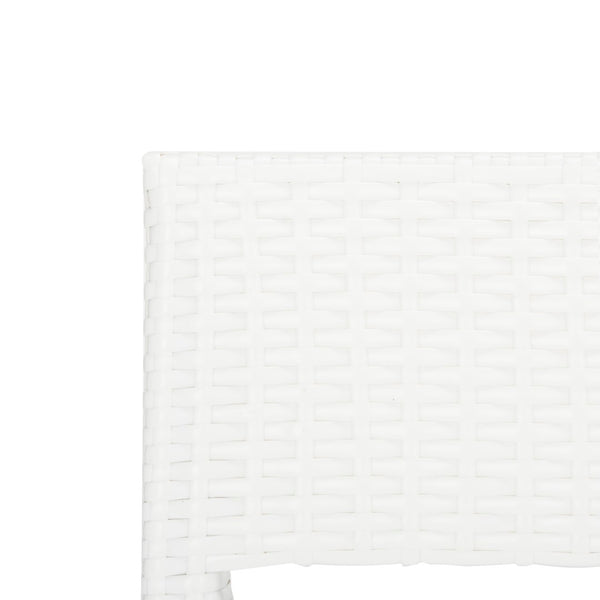 Safavieh LANDRY Barstool - Modern Indoor/Outdoor Seating with Stylish Wicker Design and Durable Metal Accents White FOX5212C