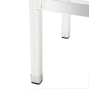 Safavieh LANDRY Barstool - Modern Indoor/Outdoor Seating with Stylish Wicker Design and Durable Metal Accents White FOX5212C