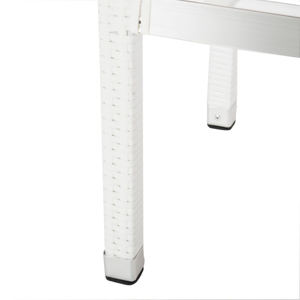 Safavieh LANDRY Barstool - Modern Indoor/Outdoor Seating with Stylish Wicker Design and Durable Metal Accents White FOX5212C