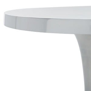 Safavieh Galium Aluminum Round Top Side Table: Modern Minimalist Design For Indoor & Outdoor Elegance Silver FOX5500A