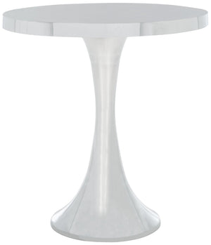 Safavieh Galium Aluminum Round Top Side Table: Modern Minimalist Design For Indoor & Outdoor Elegance Silver FOX5500A