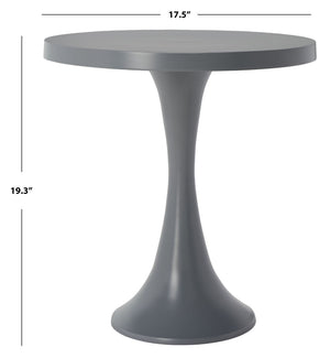 Safavieh Galium Aluminum Round Top Side Table: Modern Minimalist Design For Indoor & Outdoor Elegance Dark Grey FOX5500B