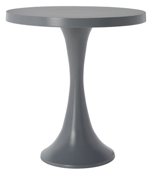 Safavieh Galium Aluminum Round Top Side Table: Modern Minimalist Design For Indoor & Outdoor Elegance Dark Grey FOX5500B