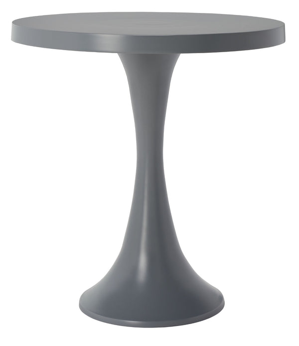 Safavieh Galium Aluminum Round Top Side Table: Modern Minimalist Design For Indoor & Outdoor Elegance Dark Grey FOX5500B