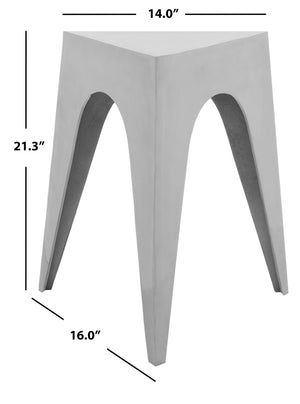 Safavieh Indium Triangle Aluminum Side Table - Modern, Space-Saving Accent For Stylish Living Rooms & More FOX5501A