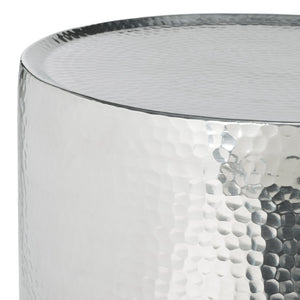 Safavieh Polonium Occasional Table - Chic Hammered Accent Piece For Modern Living Spaces And Stylish Decor Silver FOX5502A