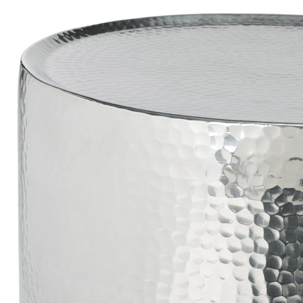 Safavieh Polonium Occasional Table - Chic Hammered Accent Piece For Modern Living Spaces And Stylish Decor Silver FOX5502A