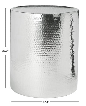 Safavieh Polonium Occasional Table - Chic Hammered Accent Piece For Modern Living Spaces And Stylish Decor Silver FOX5502A