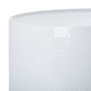 Safavieh Polonium Occasional Table - Chic Hammered Accent Piece For Modern Living Spaces And Stylish Decor White FOX5502B