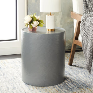 Safavieh Polonium Occasional Table - Chic Hammered Accent Piece For Modern Living Spaces And Stylish Decor Dark Grey FOX5502C