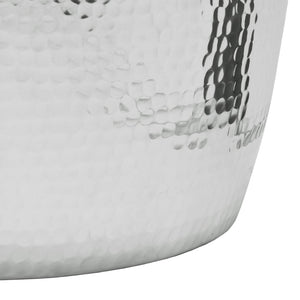 Safavieh Vanadium Round Hammered Stool – Modern Minimalist Accent Table For Stylish Living Spaces & Decor Silver FOX5504A